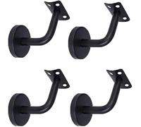 Soportes para barandilla, soportes para barandilla de acero inoxidable, soporte para barandilla de montaje en pared para barandilla de escalera, (4 piezas, negro)