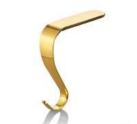 Soportes para calcetines de Navidad hechos de metal con diseño antideslizante y ganchos giratorios para chimenea, chimenea, mesa de TV o decoración de estantes (dorado)