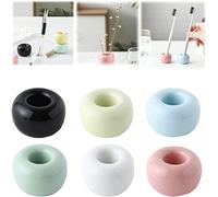Soportes para Cepillos de Dientes de Cerámica 6 piezas Base de cepillo de dientes Portacepillos de Dientes Redondos Hechos de Cerámica ,Accesorios de Baño de pie para Lavabos o Muebles con Espejo