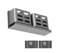 Soportes para cepillos de Dientes Soporte for Cepillo de Dientes montado en la Pared, Estante Almacenamiento Pasta Autoadhesivo for baño, Peine aleación Organizador de Accesorios(Gray)