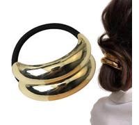 Soportes para cola de caballo, bandas para el cabello para mujer - Elástico de metal Doble Cola de caballo Elástico para Banda de cola de - Puños para a co