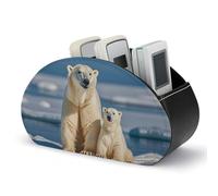 soportes para control remoto con diseño de osos polares, caja de almacenamiento para control remoto de TV, organizador de escritorio de cuero, portalápices de PU, organizador de papelería para sala