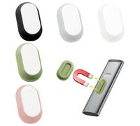 Soportes para control remoto de TV CANIPHA, 5 soportes magnéticos de silicona con autoadhesivo, Negro, Blanco, Verde, Rosa, Blanco