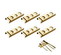 Soportes para cubiertos para palillos, cuchara, cuchillo, cucharitas, tenedor de ensalada, vajilla de acero inoxidable, soporte para 6 piezas, juego para cena (dorado, 14.5X4.5X1.5CM)