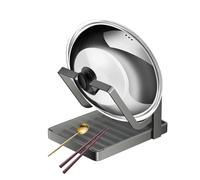 Soportes para de ollas Genérico - Rejilla con soporte para cucharas | Soporte de tapa de sartén de acero con bandeja de extraíble, para cocina, tabla de cortar, cucharón, cuchara, cocina