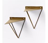 Soportes Para Estante Dorado,Soporte De Estante,2 Escuadras Para Estanterias De Esquina Montados En La Pared,Escuadras Flotantes Modernos Baldas,Ahorro De Espacio,Varios Tamaños,14×13cm/5.5×5.1in