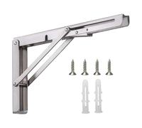 Soportes para estantería, soportes plegables | 2X Soporte de estante triangular de acero inoxidable | Hardware para estantería, soportes para estantes de pared, soporte de abrigo flotante, bisagras