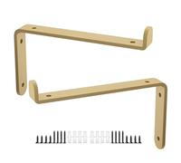 Soportes Para Estanterías Industriales Pesados, 1 Paquete De 2 Soportes De Estantes De Pared, Soporte Metálico Para Estantes Flotantes, Escuadras Baldas Abiertas Diy,gold-10x8cm/3.9 * 3.1in