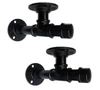 Soportes para Estantes de Tuberías 2 Piezas Soportes de Servicio Pesado de Hierro Fundido Negro Soportes de Metal Industriales de Diámetro de Tubería de 25 mm, con Tornillo