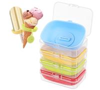 Soportes para Helados Antigoteo, 4 Piezas Soportes Helados Silicona, Porta Paletas antigoteo, Reutilizable/sin BPA, para Casa/Adultos/Niños/Fiesta de Verano/moldes helados