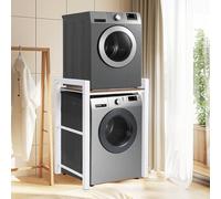 Soportes Para Lavadoras-Secadoras, Mueble Lavadora, Mueble Para Lavadora y Secadora Ajustable en Altura de 3 Niveles, Soporte de Carga 350 Kg, Para BañO, Cocina, BalcóN, Lavandería. (Blanco)