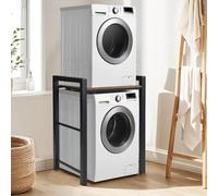 Soportes Para Lavadoras-Secadoras, Mueble Lavadora, Mueble Para Lavadora y Secadora Ajustable en Altura de 3 Niveles, Soporte de Carga 350 Kg, Para BañO, Cocina, BalcóN, Lavandería. (Negro)