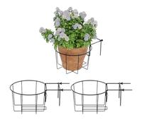 Soportes para Macetas de Barandilla - Juego de 3 Estantes Metálicos Ajustables | Se Adapta a Poste de 5 a 14 cm, Soporte Metálico para Baranda de Balcón,para Interior y Exterior, Terraza, Patio, Porch