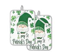 Soportes para ollas para cocina, resistentes al calor, día de San Patricio, gnomo, My Day, soporte para sartén caliente con bolsillos, almohadilla para horno, paquete de 2