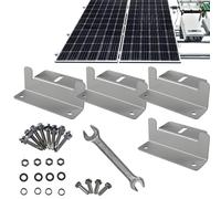 Soportes para panel solar Z | Soportes para panel solar, 4 unidades por juego | Soportes solares de aluminio ligero con llave, tuercas y pernos para instalación en RV, caravana, remolque