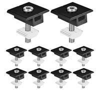 Soportes para Paneles Solares, 10 Piezas Abrazaderas de Extremo 30mm, Soporte en T de Montaje, Estructura de Fijación de Aluminio, para Techo, Autocaravana, Barco, Caravana, Instalación Fotovoltaica