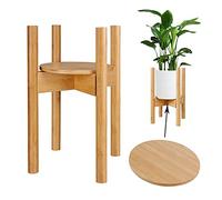 Soportes para plantas de interior con bandeja para macetas, tamaño ajustable para macetas de 8.5, 9, 10, 11 a 12 pulgadas, decoración rústica (maceta no incluida),Natura