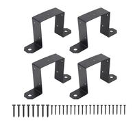 Soportes para Postes 4x4 Pulgadas, Brackets de Acero Carbono para Vallas, Juego de 4 U en Forma de S, Resistente y Antióxido - Fijación Sólida, Fácil Instalación, Ideal para