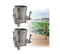 Soportes para postes de pérgola, base de columna redonda y base de zapato para cubierta, transformación instantánea para pies de escalera y escalera, juego de 2 (diámetro: especificar tamaño)