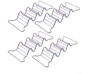 Soportes para tacos hechos de material con diseño único de ondas que sostiene tres deliciosas golosinas a la vez (colorido)