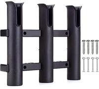 Soportes Pescar para Cañas, BigTron Pesca Accesorios One Piece 3 Tubos Cañas Stander, Montaje Lateral, Todos Accesorios Incluidos (Negro)