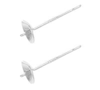 Soportes Planos para Pendientes de Botón de Plata S925 | Material Resistente la Oxidación, Acabado Elegante y Suave, Incluye Topes para Pendientes, Adecuado para Creadores