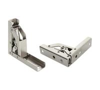 Soportes plegables de 4/6/8 piezas de bisagras autobloqueantes de 90 grados, bisagras plegables de resorte, bisagra sin agujeros, bisagras planas plegables para muebles (8 piezas)