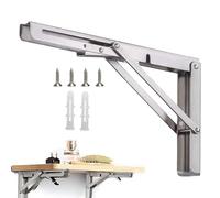 Soportes plegables para estantes, 2 soportes triangulares de acero inoxidable, accesorios para estantes, soportes de estante de pared, soporte flotante para mantel, bisagras plegables para estantes de