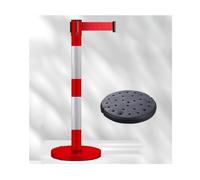 Soportes retráctiles de barrera para cinturón, postes de línea de cola de control de multitudes, barrera de 10 pies para eventos, seguridad pública (paquete de 2)
