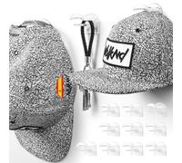 Soportes Transparentes para Gorras - 10 Ganchos Invisibles 2 en 1 Adhesivo o Tornillos - Organizador de Pared para Gorra Auriculares Bufandas Llaves Hasta 1 Kg - Orden Sin Taladro y Estética Discreta