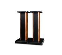 Soportes universales para altavoces de grano de madera, par de soportes de piso de 50 cm con cables ocultos, rellenos de arena para sistemas audiovisuales y domésticos, estabilidad de sonido perfecta