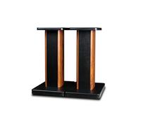 Soportes universales para altavoces de grano de madera, soportes de sonido de suelo de 50 cm con cables ocultos y relleno de arena, perfectos para sistemas audiovisuales y domésticos, 1 par