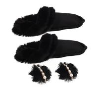 SOPOTUTU 1 Par Cubierta de zapato caliente plantillas de pie para mujer quitar forros de zapatillas plantillas de zapatos de lana zapatos forro cálido forro de zapatos removible Felpa Negro