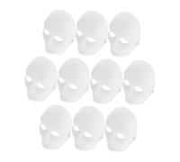 SOPOTUTU 10 piezas Unidades Máscaras Blancas Moldeado para Pintar DIY Disfraces Halloween con Diseño de Rostro Masculino Máscara de Fiesta Hip Hop Cómodo con Banda Elástica para Carnaval y