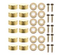 SOPOTUTU 12 Juegos Tornillos Decorativos y Tapas para Espejo Accesorios Fijación Espejos Muebles y Carteles Cubiertas Tornillos para Construcción y Publicidad