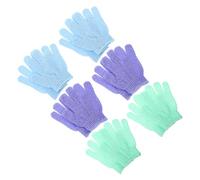 SOPOTUTU 12 piezas Manoplas Exfoliantes de Baño de Nylon Guantes para Ducha con Cinco Dedos Exfoliación Corporal Profunda y Limpieza Suave Colores Surtidos Morado Verde Azul Duraderos y