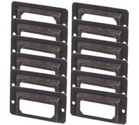 SOPOTUTU 12 piezas Portatarjetas de Metal para Armarios Marco Retro de Hierro para Etiquetas Decoración Duradera para Muebles y Almacenamiento
