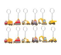 SOPOTUTU 12piezas Llaveros De Fiesta De Construcción Para Cumpleaños y Shower Decoración Vehículos Excavadora Tractor Camión
