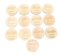 SOPOTUTU 13 piezas Tarjetas de de Madera para Bebés Discos Mensuales de Fotografía para Recién Nacidos Accesorios Chic para Momentos Especiales
