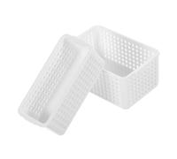 SOPOTUTU 2 Piezas Modelo De Canasta De Almacenamiento Miniatura Cesta para Pequeño Linda Canasta De Almacenamiento Mimbre Contenedor Canasta De Juguetes De Polivinilo Blanco