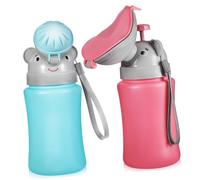 SOPOTUTU 2 piezas Orinal Portátil para Niñas Botella de Orina con Diseño Antivuelco y Tapa Hermética sin Fugas para Viajes Coche Camping y Entrenamiento para Ir al Baño