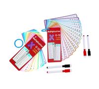 SOPOTUTU 2 Tarjetas Educativas de Multiplicación para Rotuladores Borrables y Anillos de Matemáticas para Aula y de Tarjetas Cada