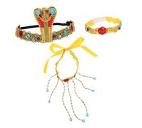 SOPOTUTU 3 Piezas Accesorios de Disfraz Egipcio Cleopatra con Tocado Serpiente Ajustable Pulsera y Cinturón para Mujer y Niña Fiestas de Halloween y Cosplay