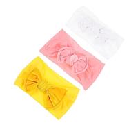 SOPOTUTU 3 piezas Bandas de Pelo para Niñas con Lazo de Nylon Suave Diademas Decorativas para Bebés Cómodas y Duraderas Pack de Colores Rosa y