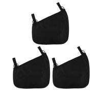SOPOTUTU 3 Piezas Bolsa Organizadora para Cochecito Negra con Diseño de Malla Correas Ajustables Antideslizantes Almacenamiento Portátil para Accesorios de Niña Compatible con Prams