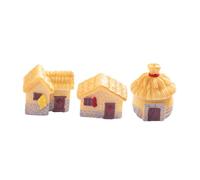 SOPOTUTU 3 Piezas Casa De Campo Retro con Techo De Miniatura Cabaña Equipo Viejo Diminuto Pequeña Casas De Pueblo Pequeño Micro Decoración Figurilla Casitas para Manualidades Resina