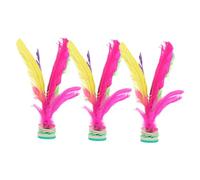 SOPOTUTU 3 Piezas Jianzi Chino de Colorido Volante de Pluma Ligero para Deportes al Aire y Ejercicio de Pies Juguete Tradicional para Mejorar Coordinación y