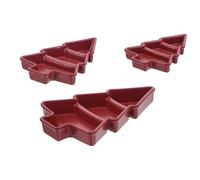 SOPOTUTU 3 Piezas Mini Platos Navideños Miniatura con Diseño de Árbol Bandejas para Casa de Muñecas Accesorios Detallados para Cocina Miniatura Decoración Festiva para Simulación