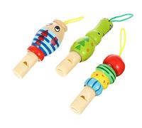 SOPOTUTU 3piezas Silbatos De Madera Juguete Educativo Musical con Animales Divertidos para Desarrollo y Musicalidad Infantil