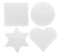 SOPOTUTU 4 Piezas De Plantillas Geométricas para Rompecabezas Tableros De Clavijas con Cuentas Fusibles Kit De Plantillas De Frijoles Proyecto De Manualidades Tablero De Clavijas con